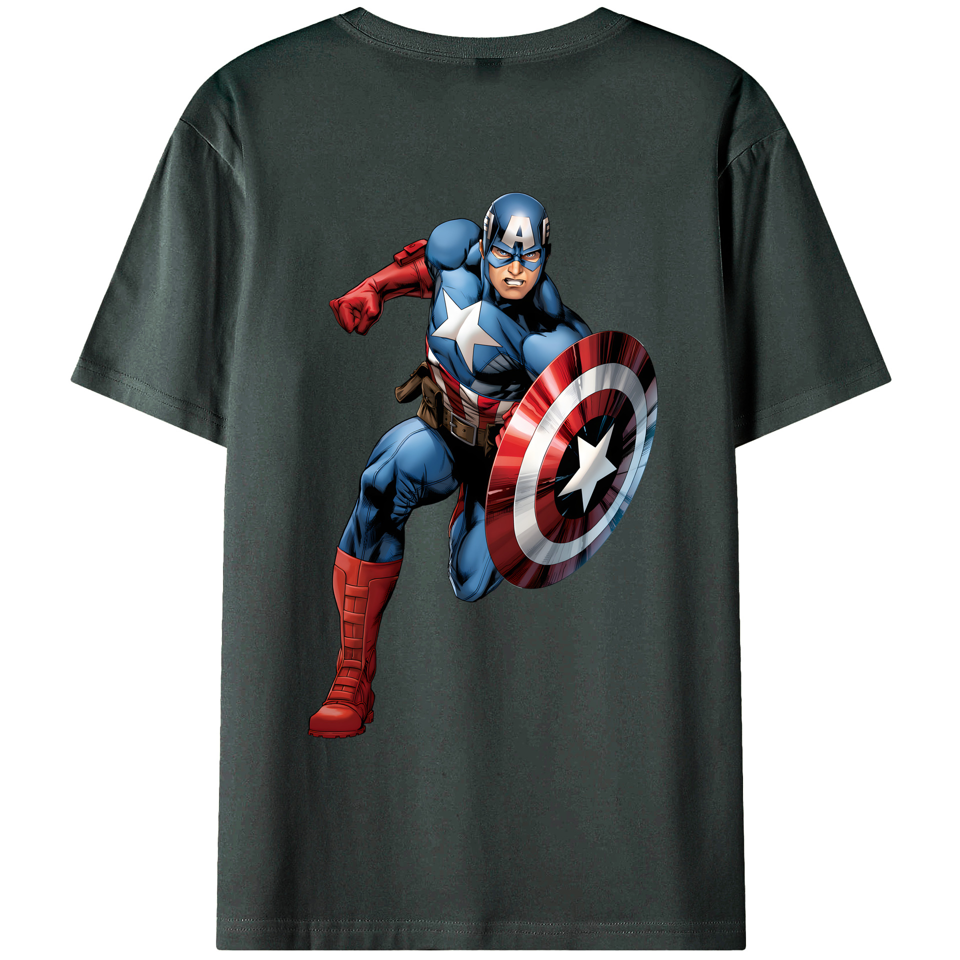 （画像用） アベンジャーズ The Avengers 綿100％ メンズ半袖Tシャツ（バックプリント） 通気性